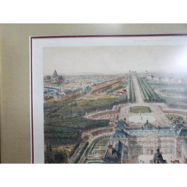 Mid 19th Century Framed Original Print by Felix Benoist - Le Palais Du Luxembourg Et Son Jardin For Sale - Image 11 of 14