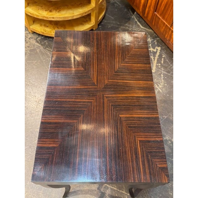 Mid-Century Karl Springer Mahogany and Macassar Wood Side Table For Sale - Image 4 of 6