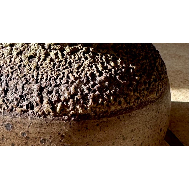 Brutalist Studio Ceramic Art Vase with Textured Rough Glaze, Germany, 1960s For Sale - Image 4 of 12