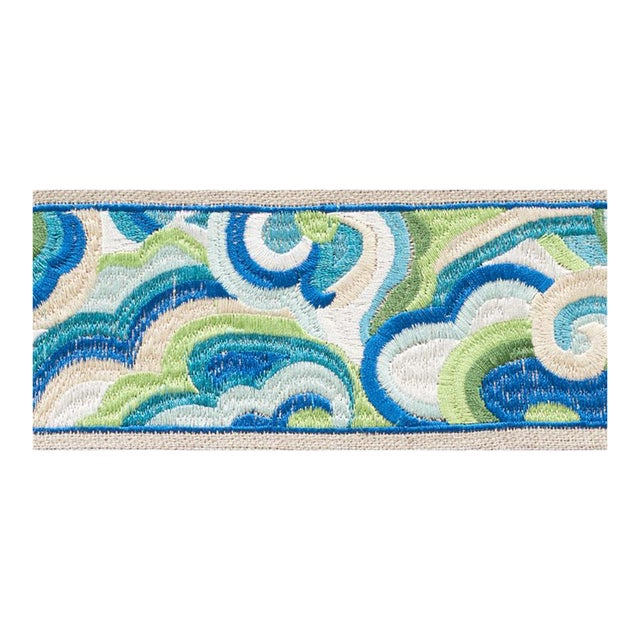 Sample - Schumacher Woodstock Tape in Peacock For Sale