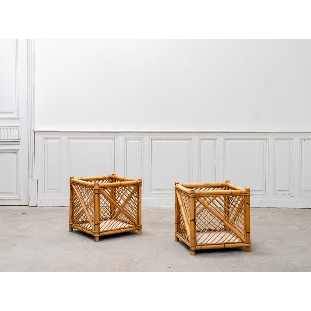 Rattan Baskets from Vivai Del Sud, 1970s, Set of 2 For Sale - Image 10 of 10
