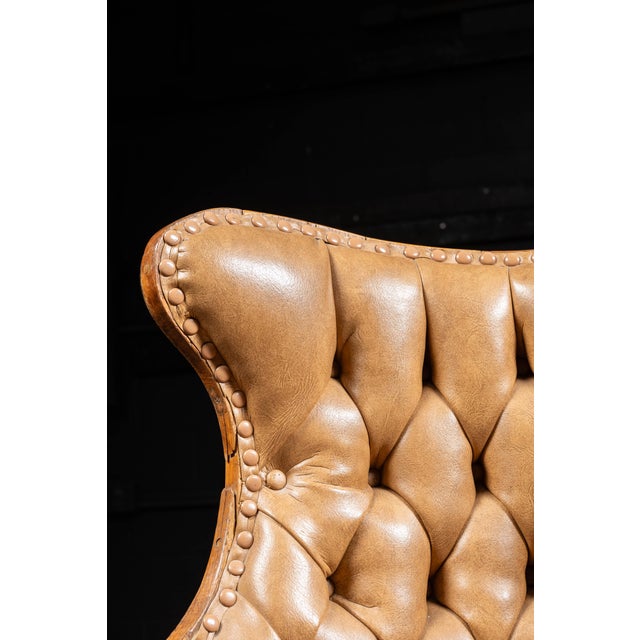 Vintage Tufted Leather Chesterfield Barrel Chair For Sale - Image 11 of 12