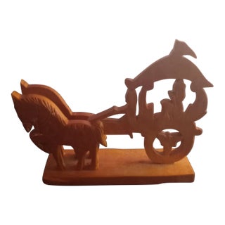 1970s Hand-Carved Horse Carriage 3D Model For Sale