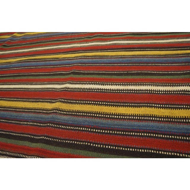 Tribal 1900s Multicolor Striple Kilim Antique n.w. Persian Flat-Weave Rug 6' X 6'6" Wool Carpet For Sale - Image 3 of 6