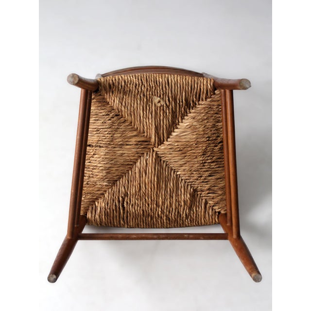 Vintage Ladder Back Rush Seat Chair For Sale - Image 12 of 12