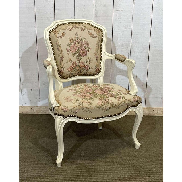 Louis XV Style Cabriolet Armchair, 1970s For Sale - Image 9 of 11
