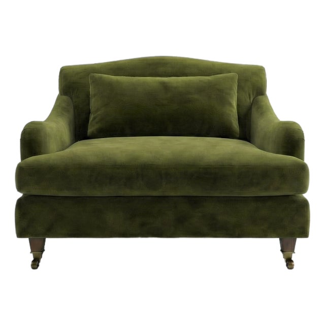 Sophie Conran Felix Loveseat in Moss Velvet For Sale