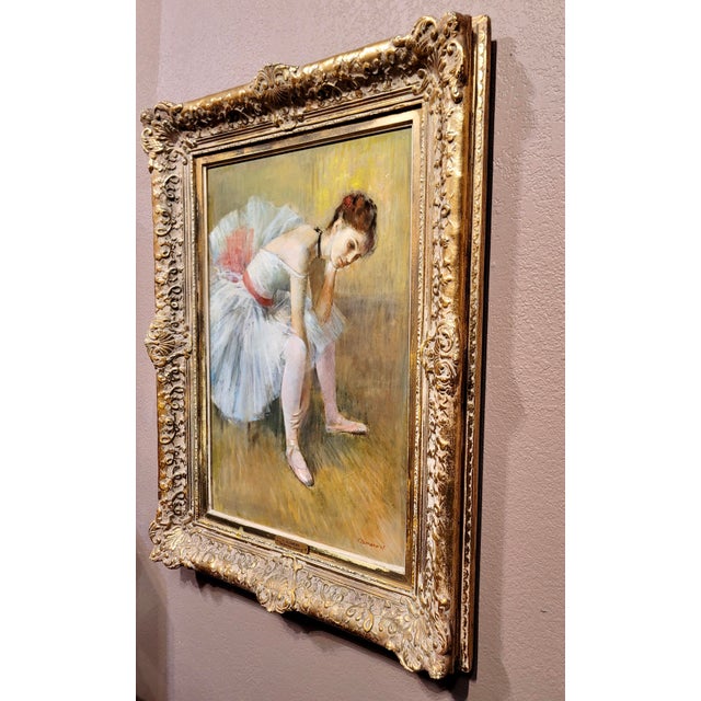 Paul Clemens- Ballerina Stretching - Oil Painting For Sale - Image 11 of 12