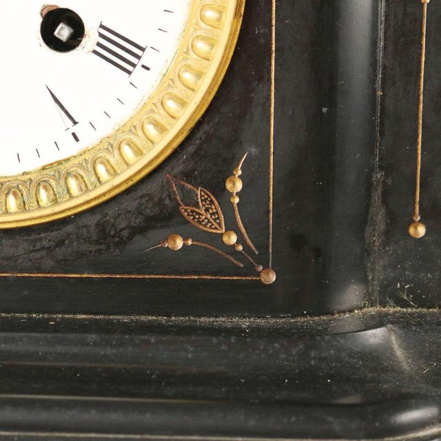 Stone Black Marble Table Clock For Sale - Image 7 of 12