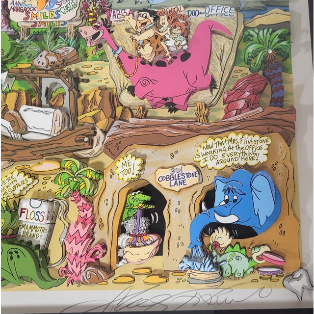 Wood Original 3d Pop Art "Yabba Dabba Doo Dental" Flintstones by Charles Fazzino 20/100 DX For Sale - Image 7 of 18
