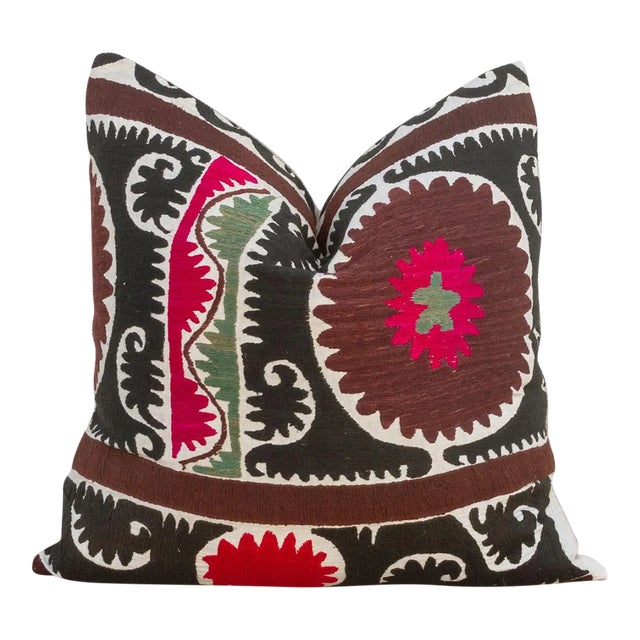 Paksima Black & White Suzani Pillow For Sale