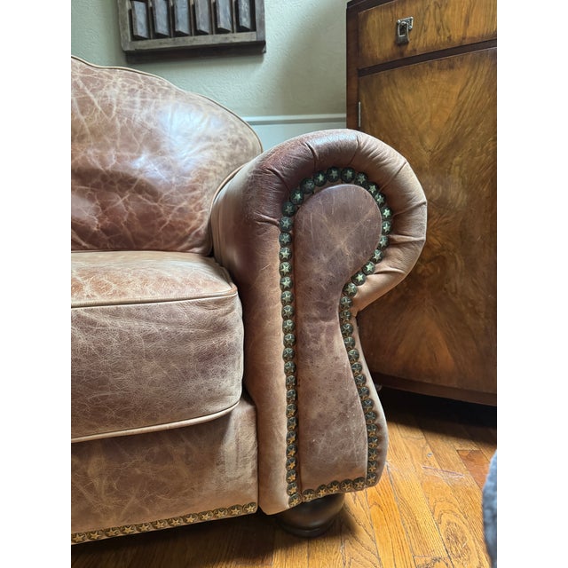1960s Large Western Leather Sofa For Sale - Image 13 of 14