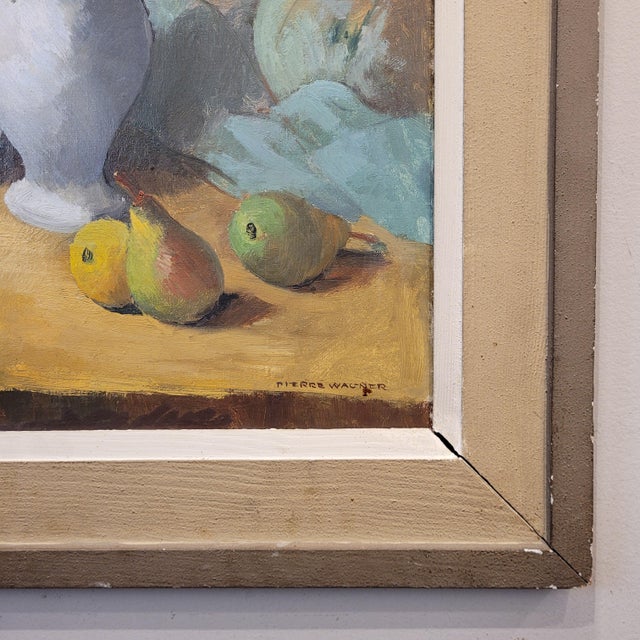 Pierre Wagner, Still Life with Flowers and Fruit, Early 20th Century, Oil on Canvas For Sale - Image 18 of 18