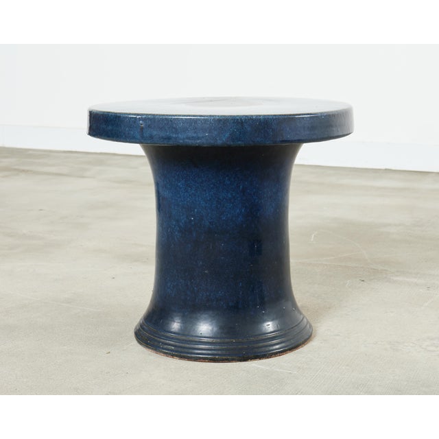 Japanese Showa Ceramic Tea Garden Dining Table and Stools For Sale - Image 10 of 18