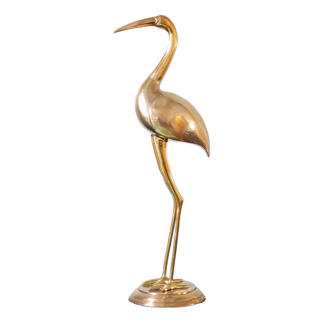 Flamingo Sculpture, 1970s, Brass For Sale