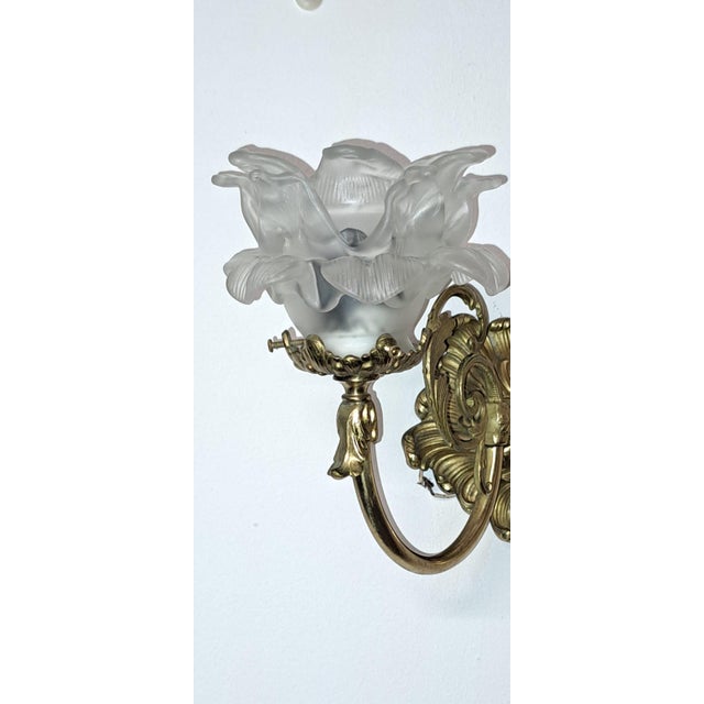 Metal Louis XV Style Bronze Wall Light, 1960s For Sale - Image 7 of 10