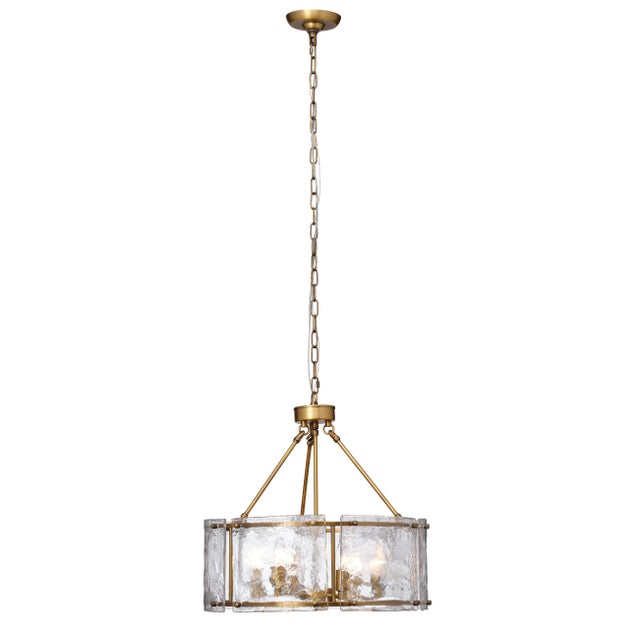 2020s Jamie Young Glenn Large Round Chandelier in Antique Brass For Sale - Image 5 of 5