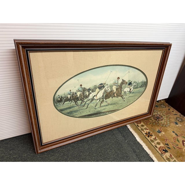 Cal-Mode Fine Furniture Question of Pace Polo Scene, Framed For Sale - Image 4 of 12