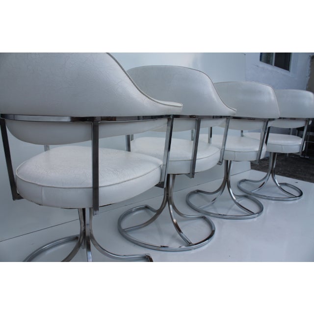 Vintage Retro Chrome Swivel Dining Chairs 4 Chairish