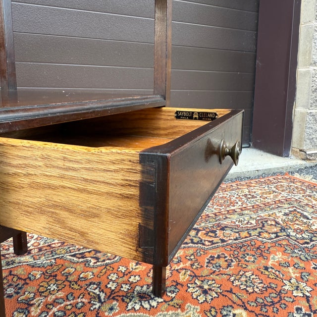 Vintage Saybolt Cleland English Traditional Mahogany Tiered Nightstand With Drawer For Sale In Philadelphia - Image 6 of 18