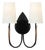 Thomas O'Brien for Visual Comfort Signature Kairos 14" Double Sconce in Aged Iron and Roman Bronze with Linen Shades For Sale