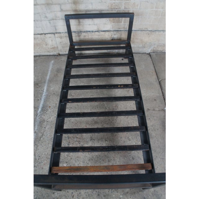 Metal Late 20th Century Industrial Rustic Vintage Steel Modern Minimalist Twin Size Bed Daybed For Sale - Image 7 of 13