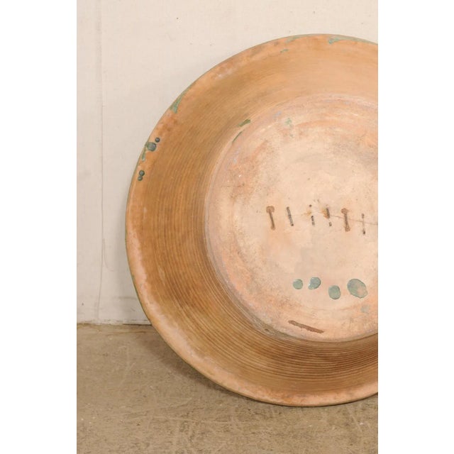 Ceramic Antique Spanish Green Terracotta Bowl For Sale - Image 7 of 11