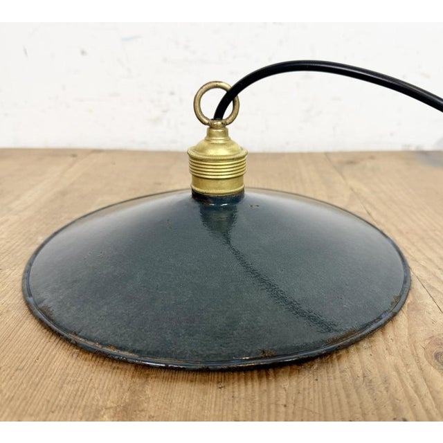 Industrial Dark Blue Enamel Light, 1930s For Sale - Image 13 of 16