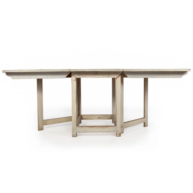 19th Century Swedish Gustavian White Painted Drop Leaf Antique Dining Table For Sale - Image 5 of 18