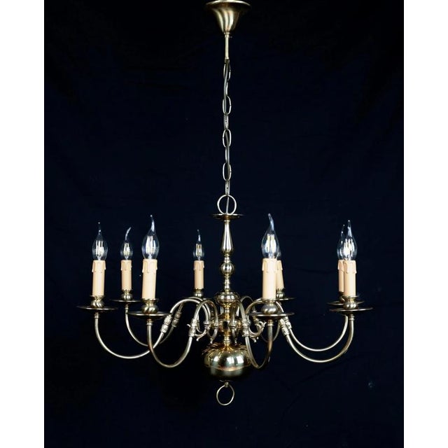 Dutch Gilt 8-Arm Chandelier For Sale - Image 6 of 6