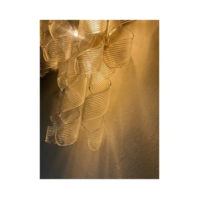 Contemporary Transparent Ricci Murano Glass Wall Sconces by Simoeng, Set of 2 For Sale - Image 3 of 13