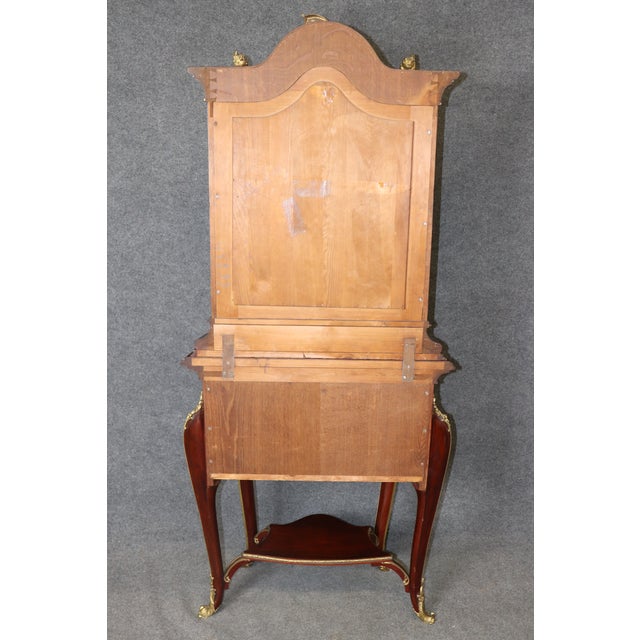 Late 19th Century Signed J.Groschkus Abalone & Mother of Pearl Figural Bronze Bowed Glass Vitrine For Sale In Philadelphia - Image 6 of 17