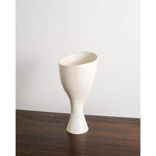 White Sculptural and Plaster Vase by Grillo Demo For Sale - Image 3 of 8