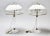 White Pair Mid Century Italian Lamps With Lucite Base and All Glass Shades For Sale - Image 8 of 12