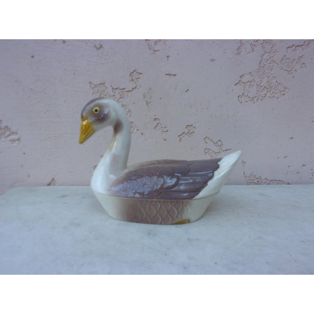 C.1950 Majolica Goose Tureen For Sale In Austin - Image 6 of 11