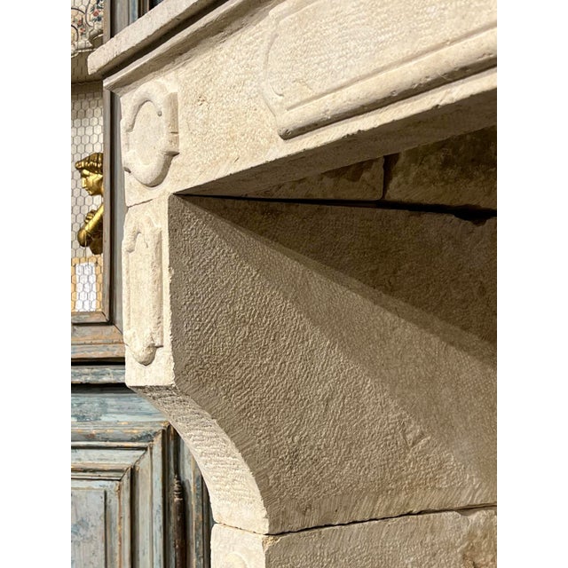Antique French Limestone Fireplace Mantel From Burgundy, 19th Century For Sale - Image 18 of 18