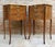 Mid 20th Century Bedside Tables in French Walnut with Marquetry & Marble Top, Set of 2 For Sale - Image 16 of 18