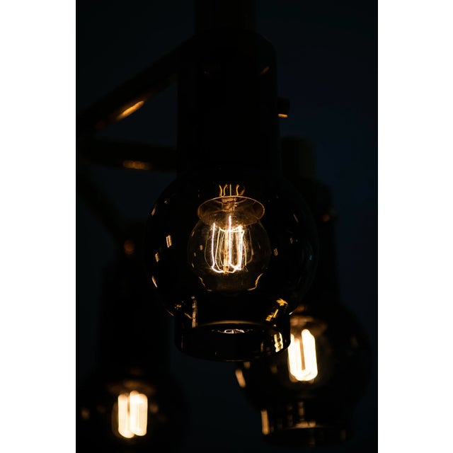 Brass and Glass Ceiling Lamp by Hans-Agne Jakobsson, 1950s For Sale - Image 4 of 9