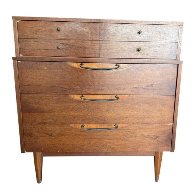 Vintage Lane High Boy Dresser Bureau Solid Maple MCM 40.5x18x38” For Sale - Image 14 of 14