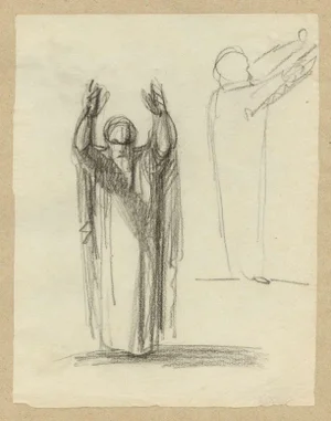 William Lock the Younger, Biblical Figure, Covenant of Abraham, 1780, Charcoal on Paper