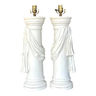 Vintage Regency Plaster Swag Lamps - a Pair For Sale