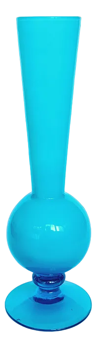 Mid-Century Blue Opaline Glass Vase, 1960s