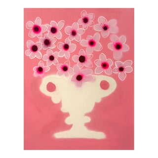 Pink Dogwood Flowers No. 1 Contemporary Painting Susan Havens For Sale
