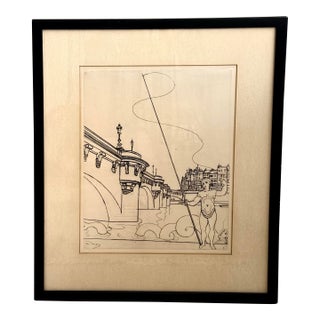 French Fauvist, André Derain’s Original Etching- The Glory of Paris: The Mermaid of the Pont Neuf, 1937 For Sale