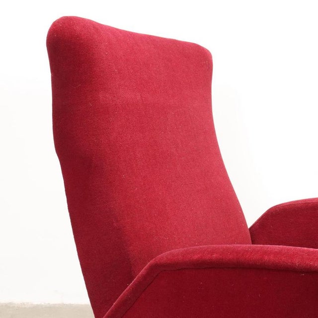 Set of Vintage Lounge Chairs in Fabric Foam and Brass, 1950s For Sale - Image 4 of 10