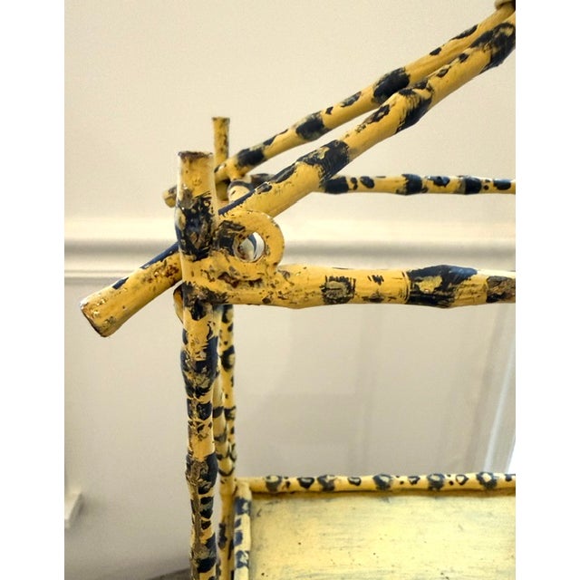 Italian Faux Bamboo Leopard Tole Etagere For Sale - Image 10 of 10