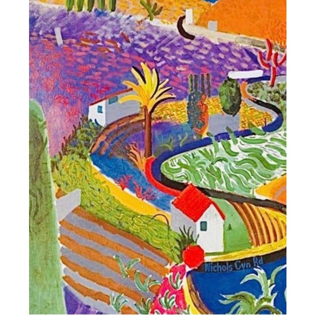 David Hockney Sale ! Original David Hockney Nichols Canyon Museum Exhibition Litho Poster Denmark For Sale - Image 4 of 6