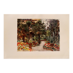 1905 Italian Original Print - Tulips and Wisteria in the Spring Time - From Book Florence & Some Tuscan Cities (1905)
