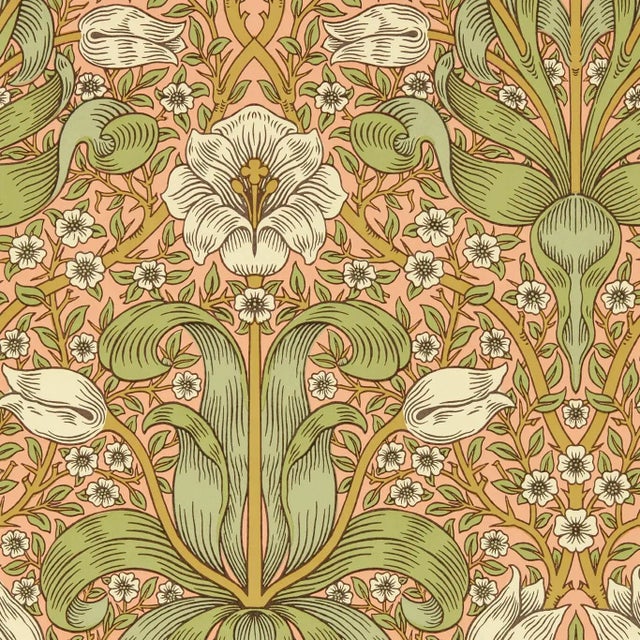 Morris & Co Spring Thicket Wallpaper in Fruit Punch For Sale