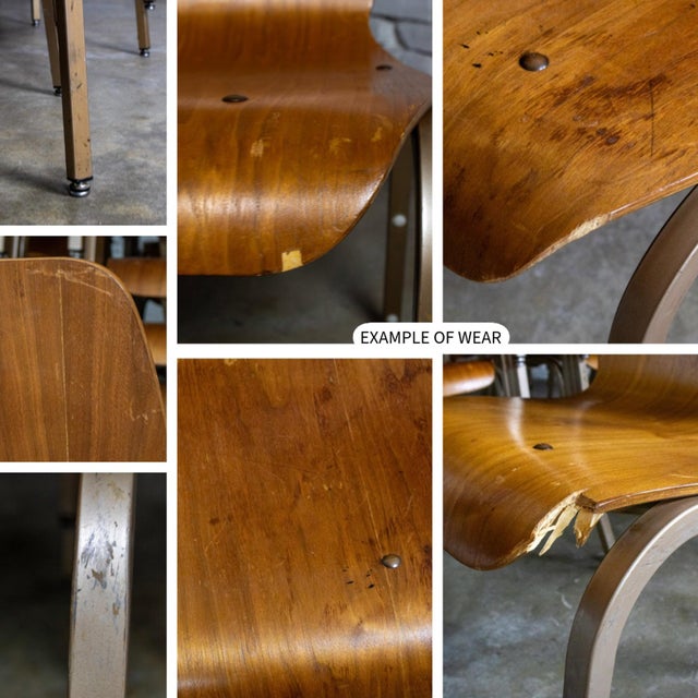 Late 20th to Early 21st Century Modern Walnut Molded Plywood Chairs Stackable Connectable as Is Condition Selling Separately For Sale - Image 16 of 18
